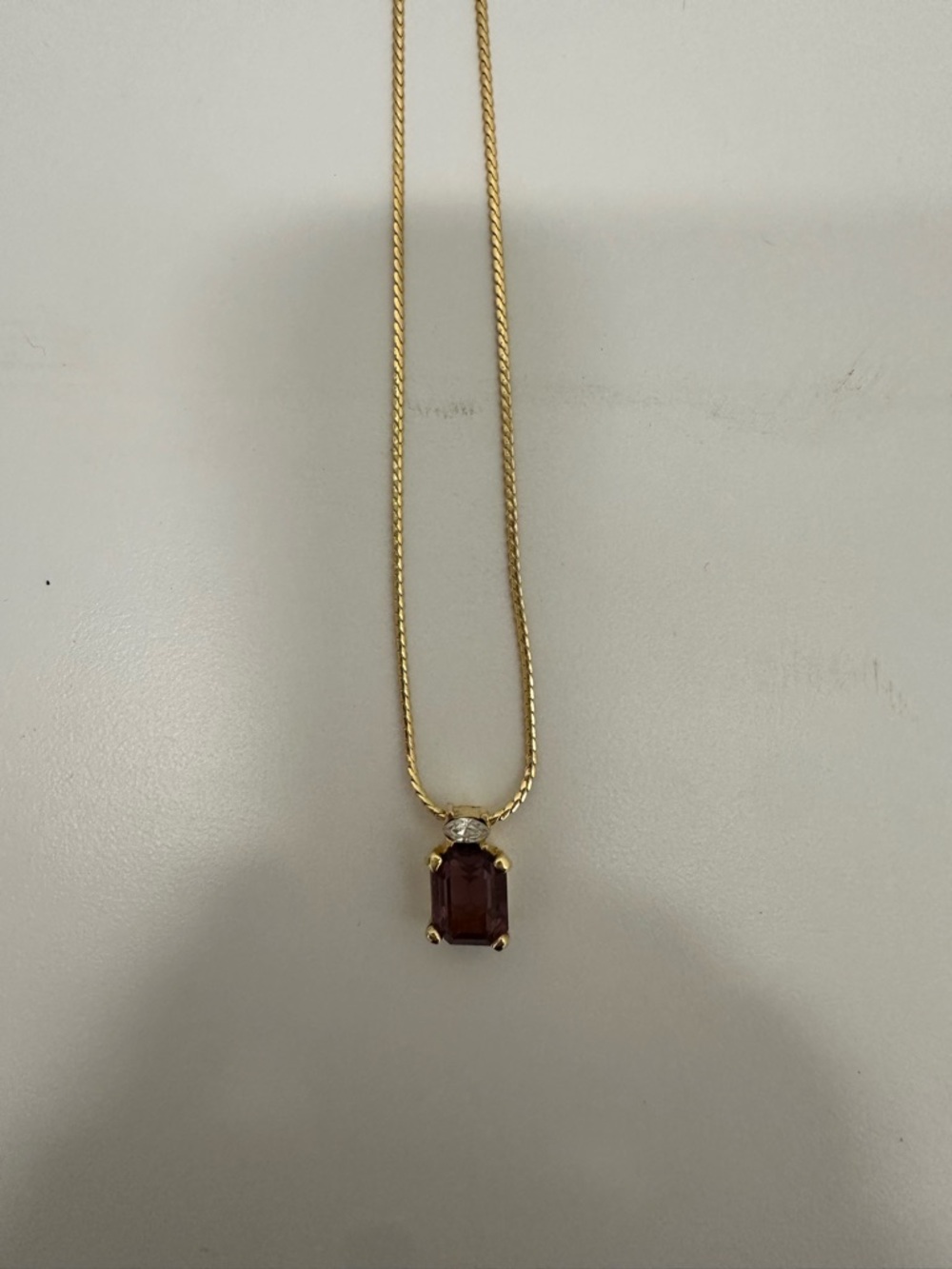 Dior Christian Dior Purple Amethyst Stone Pendant Gold Tone Necklace - Picture 2 of 5